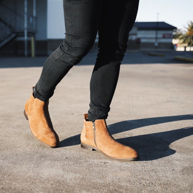 Tan suede boot